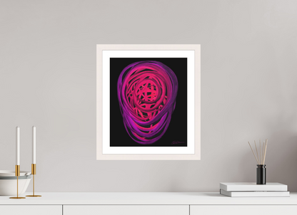 30 x 34,4 cm, Papier mit Holzrahmen, weiß Blütezeit