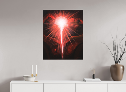 70 x 86,3 cm, Alu-Dibond mit Aufhängung Lichtkörper – Der neue Mensch