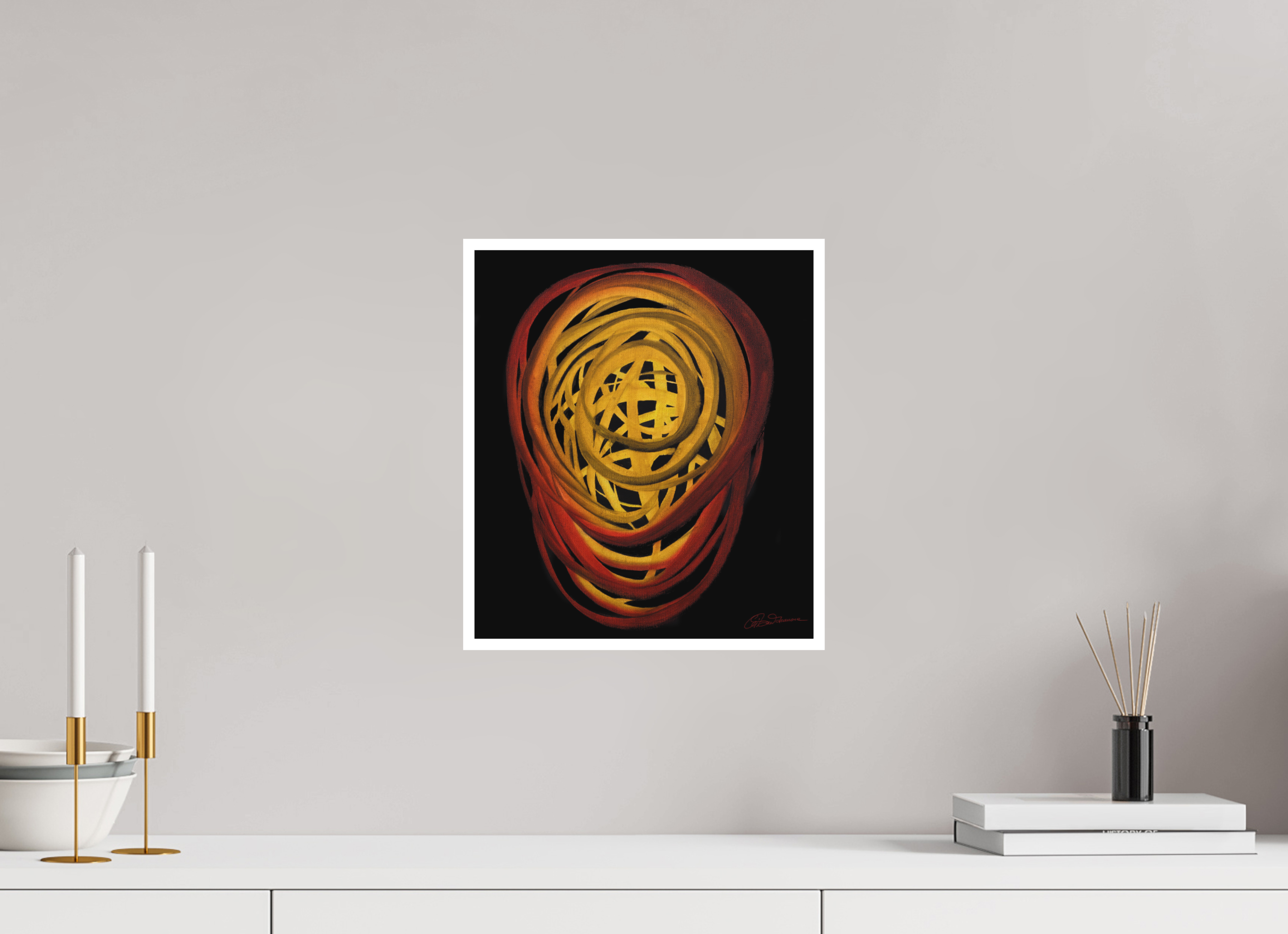 30 x 34,4 cm, Papier ohne Rahmen Feuer | Sommer