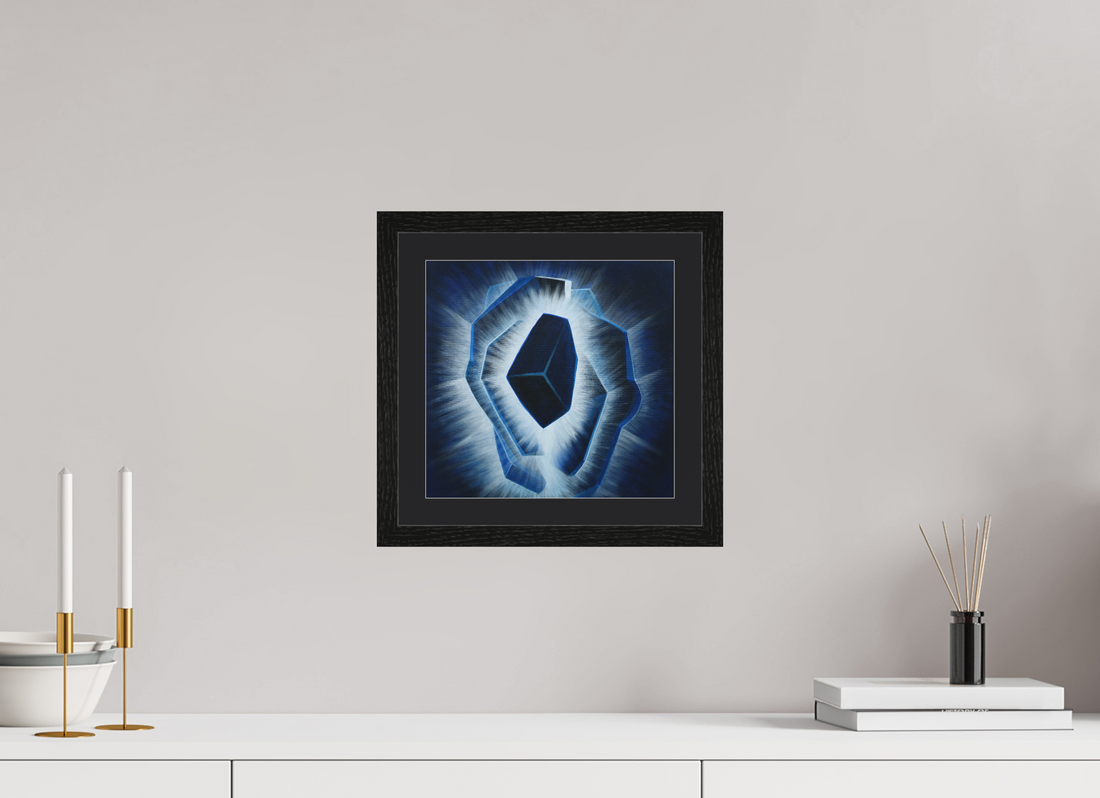 26,1 x 25 cm, Foto Papier schwarzes passapartout und schwarzer rahmen Der innere Durchbruch