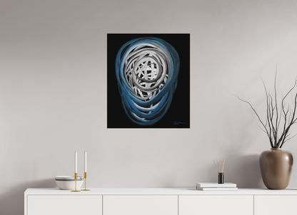 60 x 68,8 cm, Alu-Dibond mit Holzrahmen, schwarz Luft | Atem