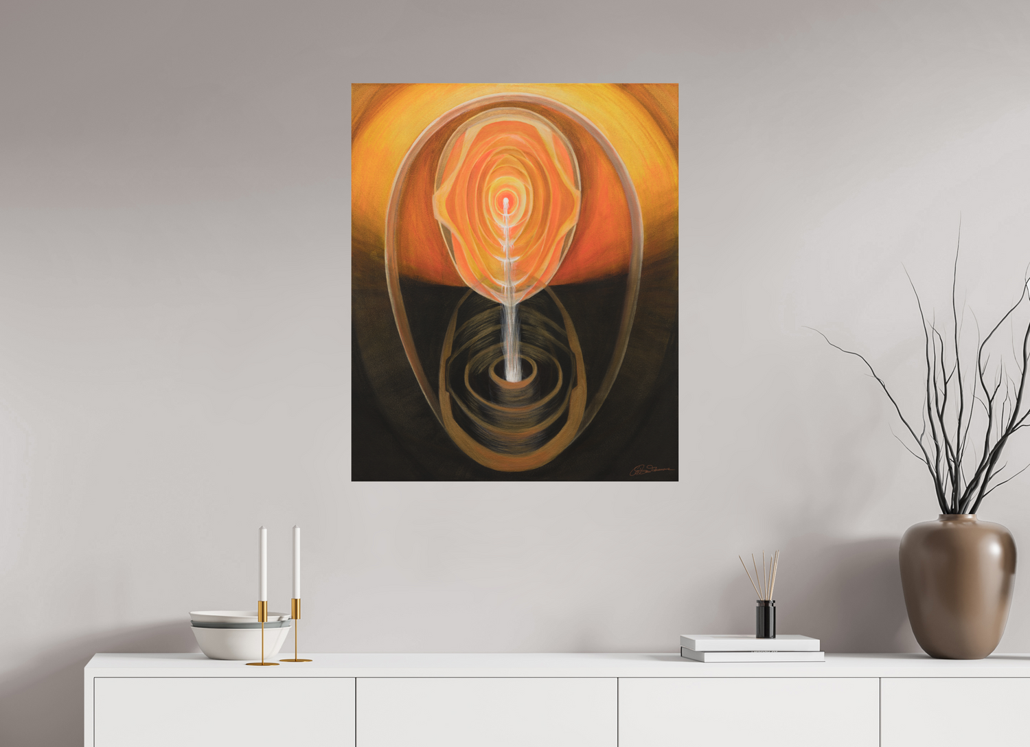 70 x 85,2 cm, Alu-Dibond mit Aufhängung Essenz &amp; Präsenz – die inneren Quellen