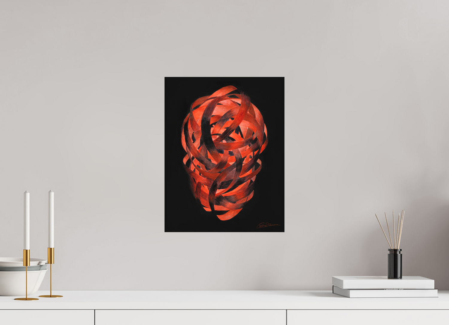 30 x 38,9 cm, Alu-Dibond mit Aufhängung Glutbahnen