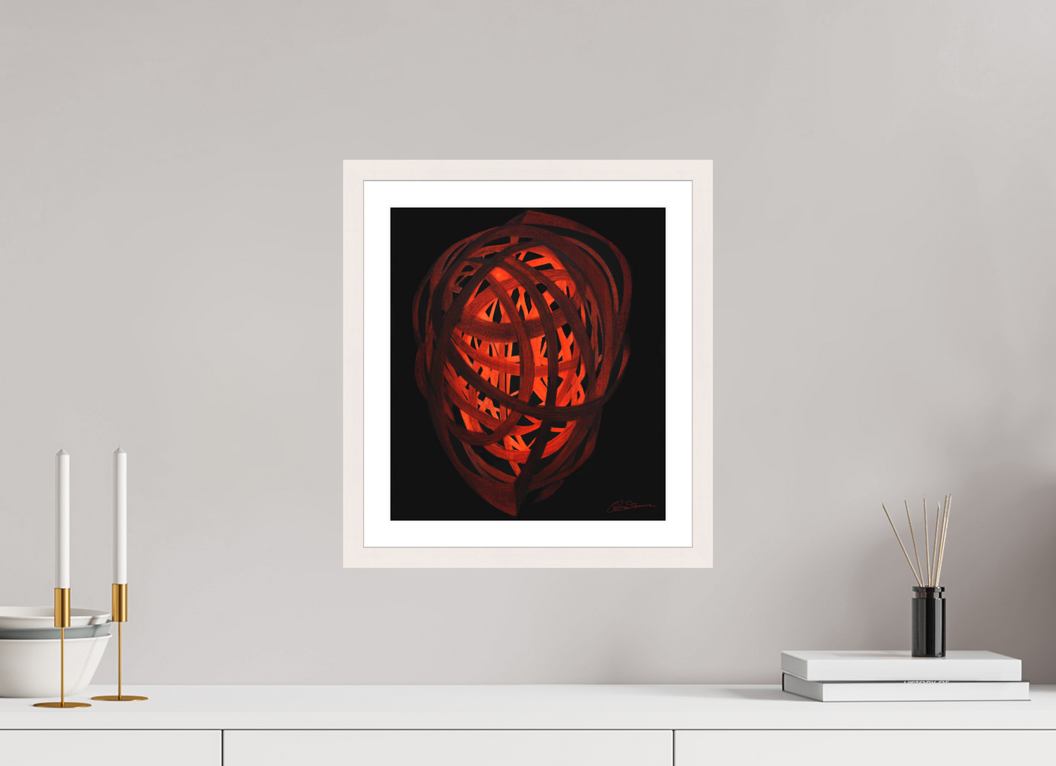 30 x 34 cm, Papier mit Holzrahmen, weiß Selbst Formung