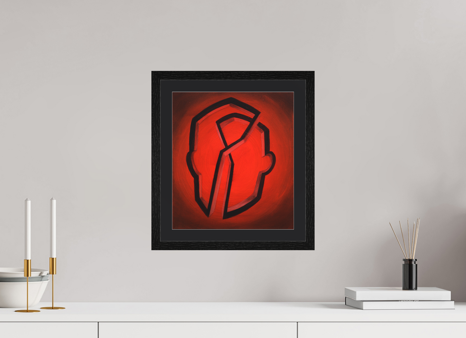 30 x 33,8 cm, Foto Papier schwarzes passapartout und schwarzer rahmen Geistige Architektur arbeitstitel