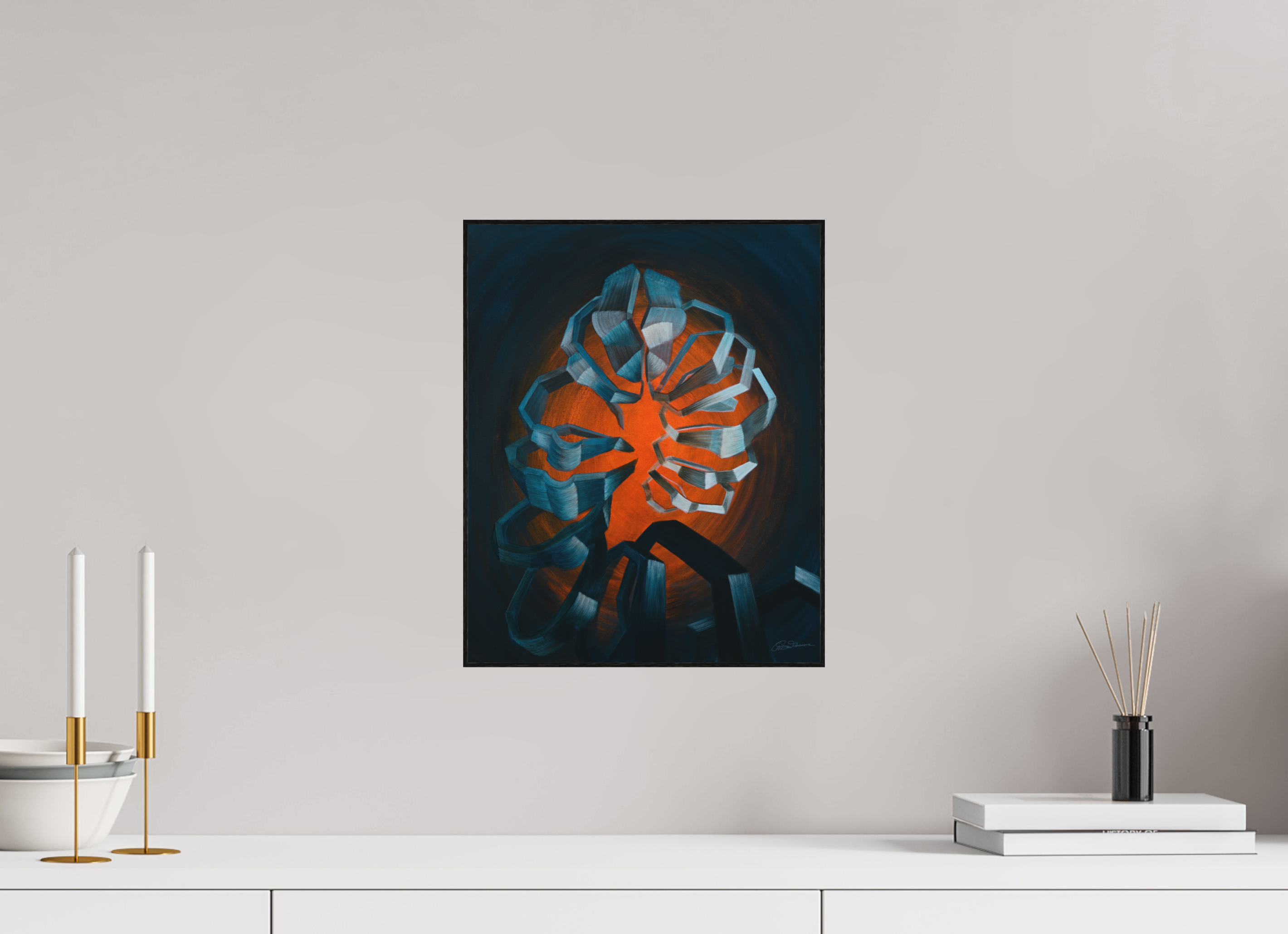 30 x 37,3 cm, Alu-Dibond mit Holzrahmen, schwarz Evolution des Selbst