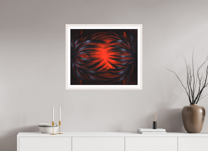 71,9 x 60 cm, Papier mit Holzrahmen, weiß Megnetische Genesis