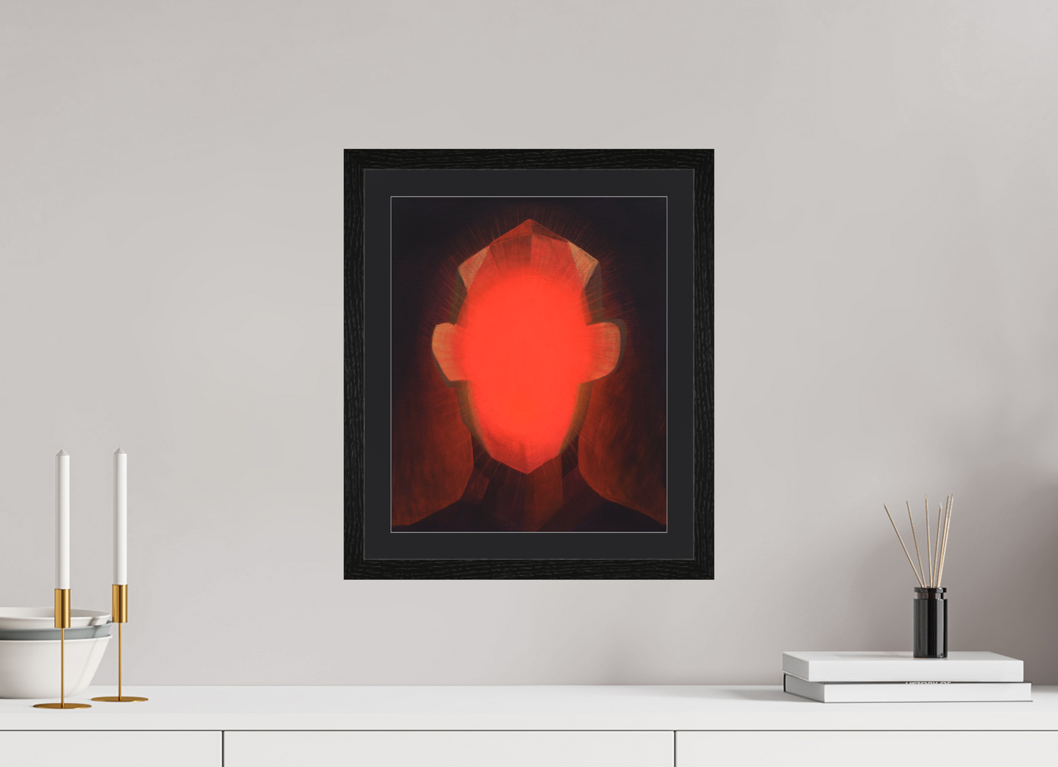 30 x 36,3 cm, Foto Papier schwarzes passapartout und schwarzer rahmen Portal zum Selbst
