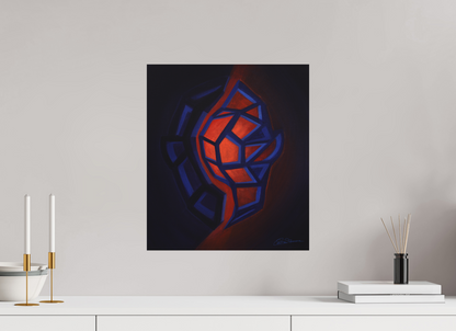 40 x 45,8 cm, Alu-Dibond-Druck mit Aufhängung Innere Tektonik – Feuer &amp; Wasser