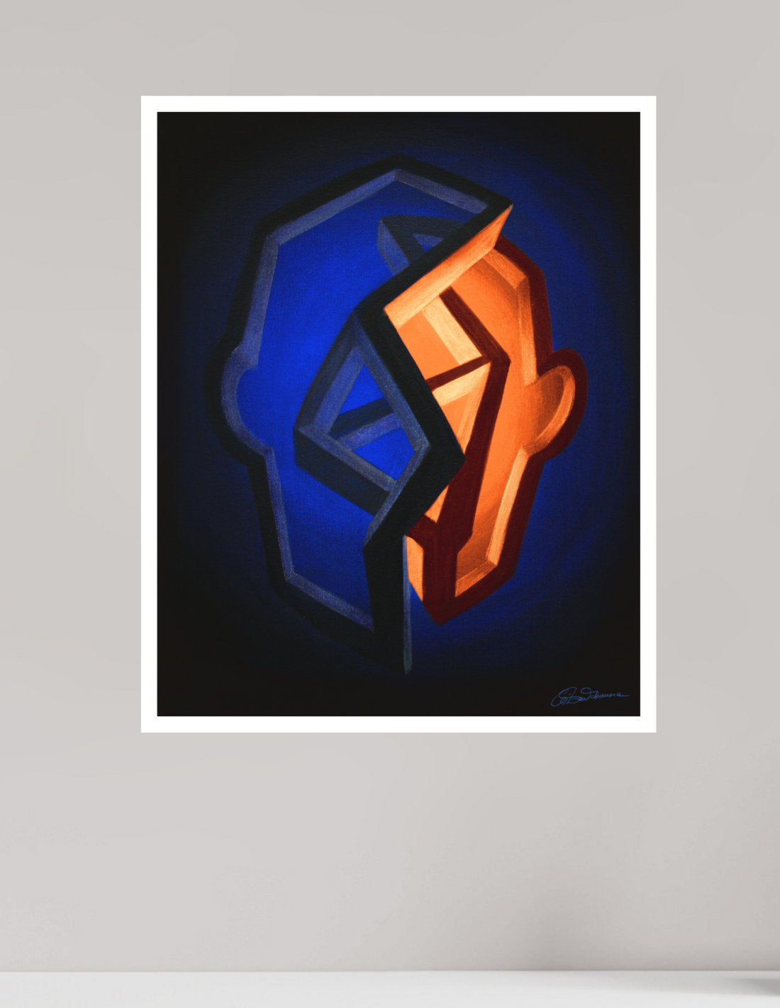 30 x 37,5 cm, Papier ohne Rahmen Tag und Nacht