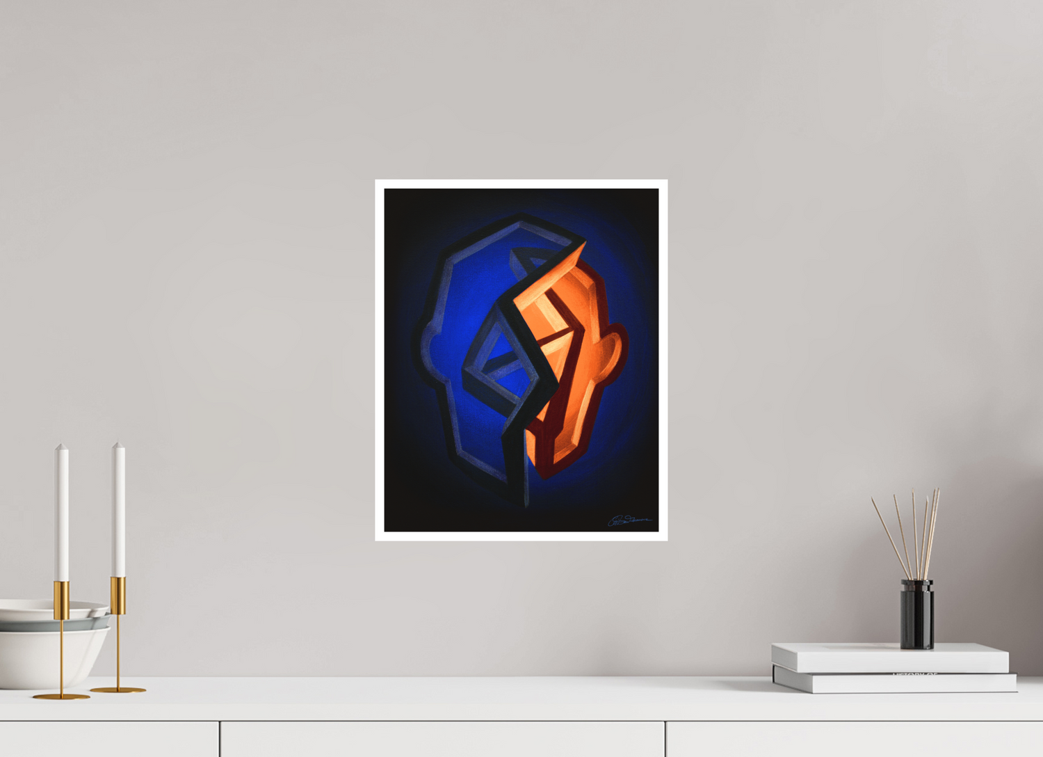 30 x 37,5 cm, Papier ohne Rahmen Tag und Nacht