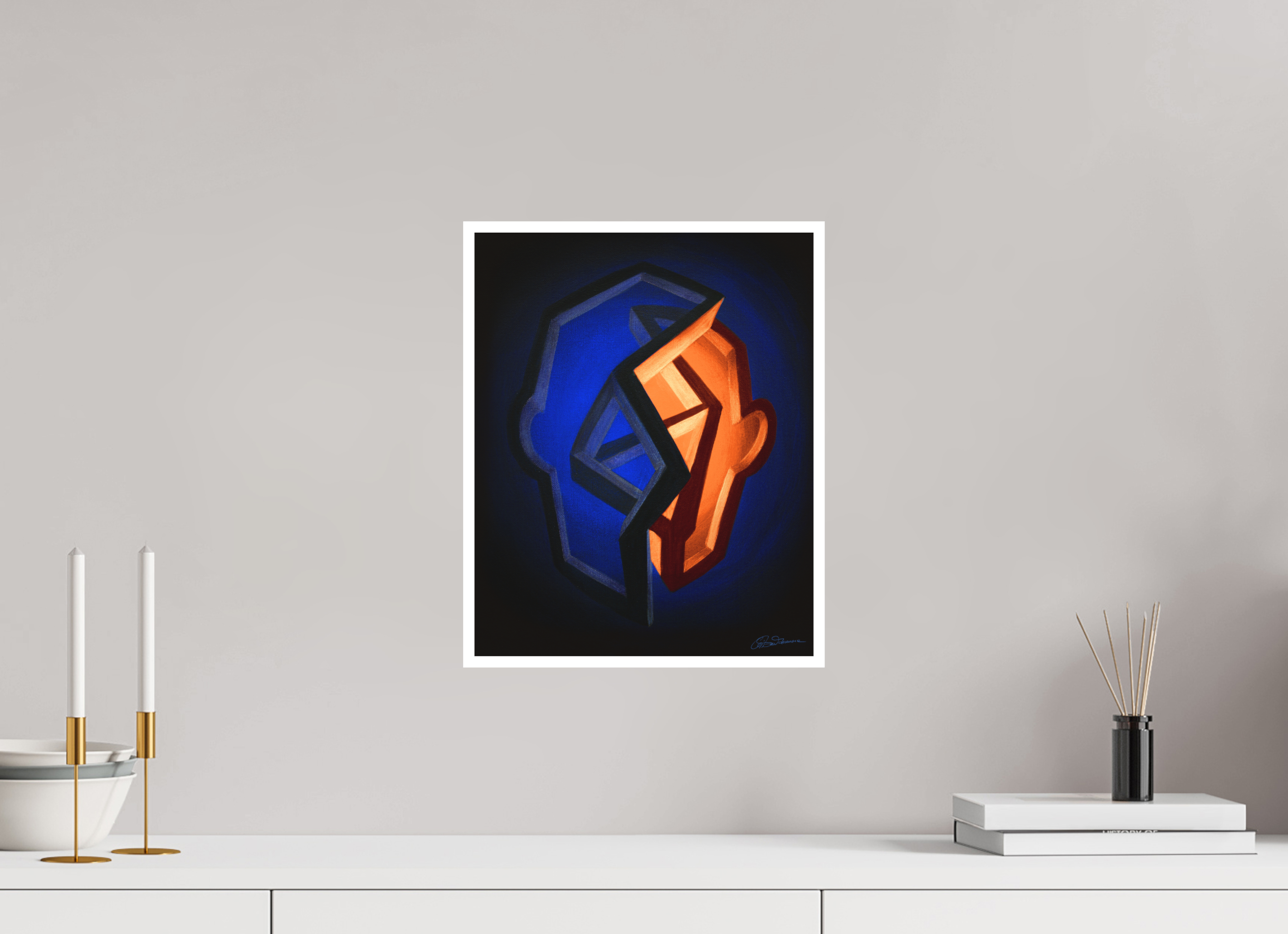 30 x 37,5 cm, Papier ohne Rahmen Tag und Nacht