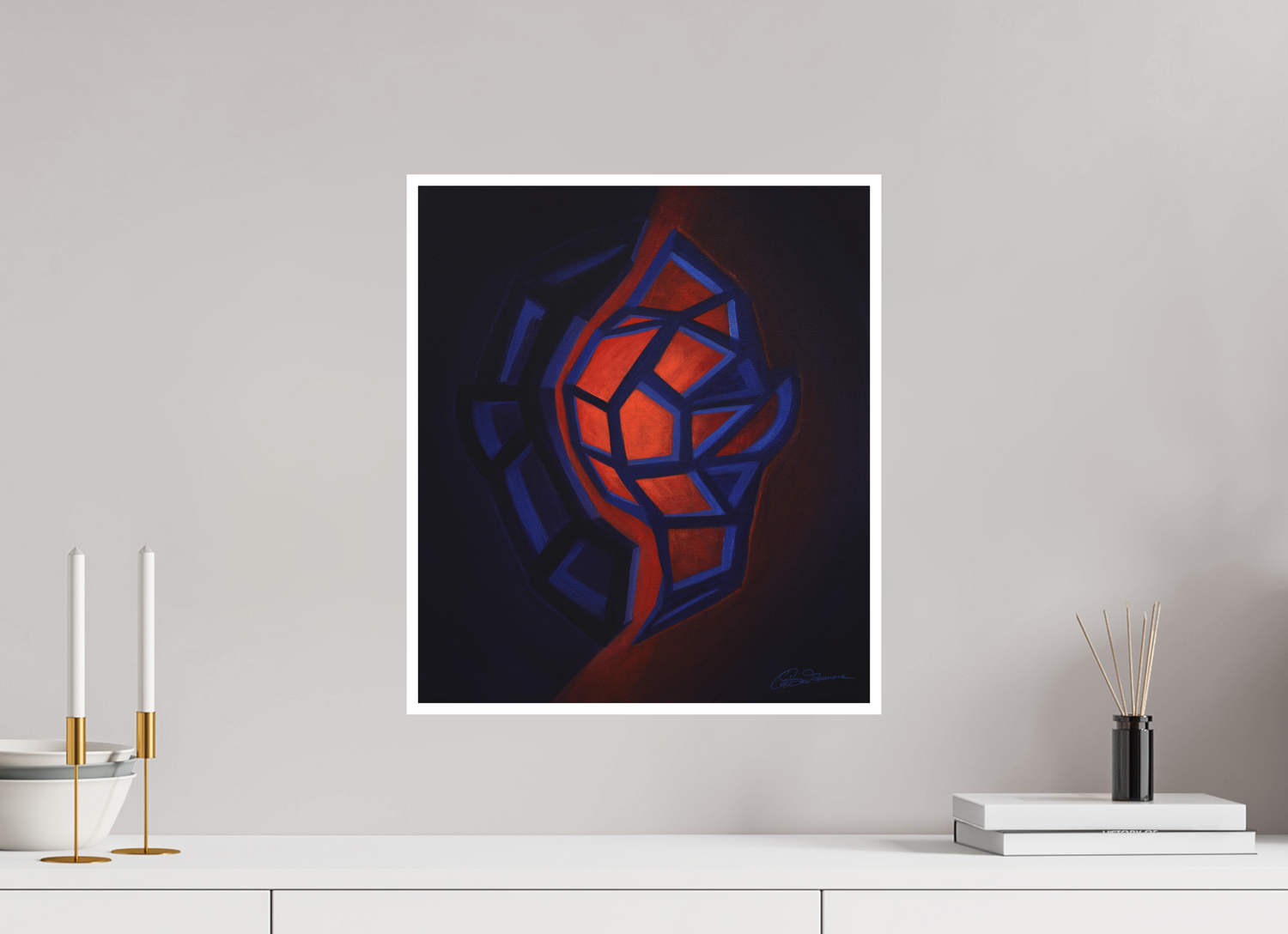 40 x 45,8 cm, Papier ohne Rahmen Innere Tektonik – Feuer &amp; Wasser