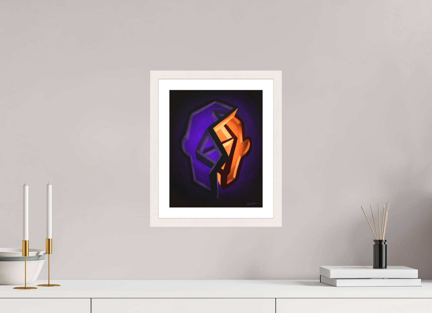 25 x 31,3 cm, Papier mit Holzrahmen | weiß | Museumsglas Blütezeit | Übergang in die Fülle